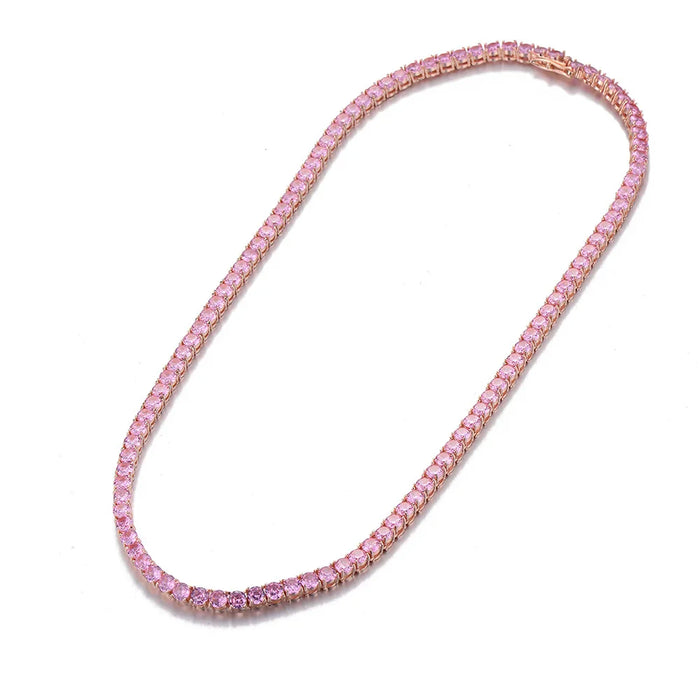 DAIMOND PINK TENNIS CHAIN