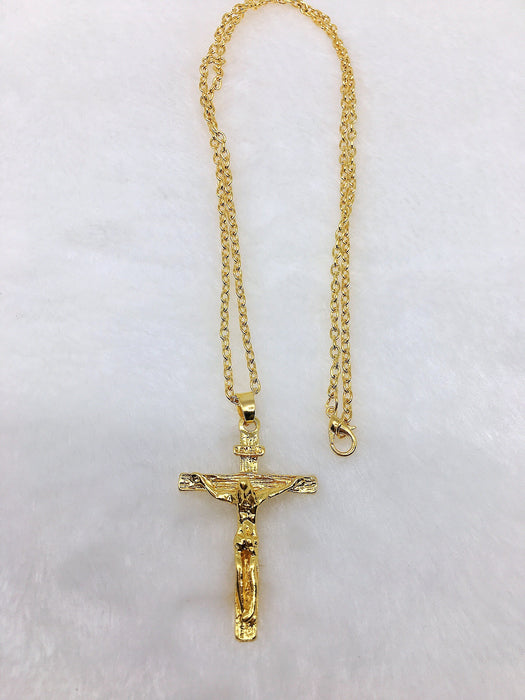 18K Gold Jesus Cross Necklace