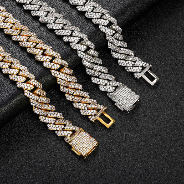 DIAMOND 14MM CUBAN CHAIN & FREE BRACELET BUNDLE