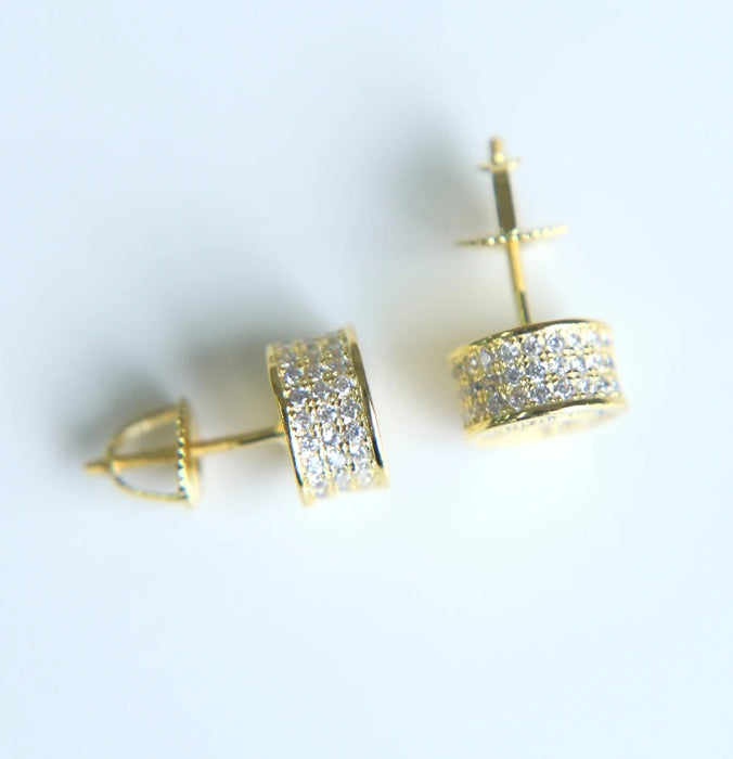 DIAMOND ICED CIRCLE STUD EARRINGS