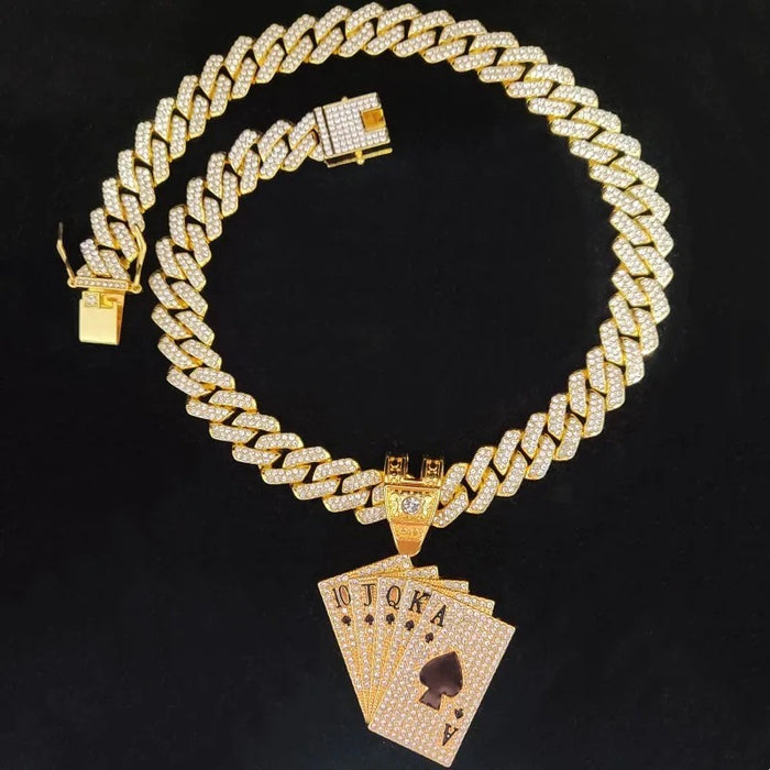 POKER CARD ICED OUT CHAIN