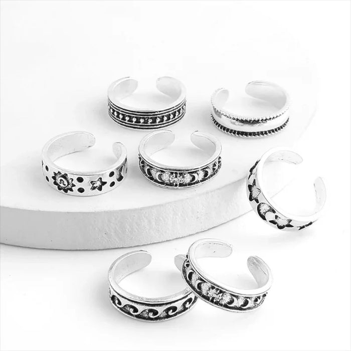 7PC SET TOE RINGS