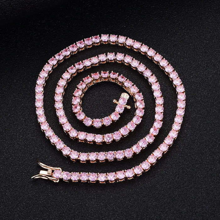 DAIMOND PINK TENNIS CHAIN