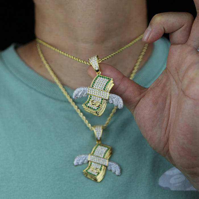 HIP-HOP DOLLAR IN HAND PENDENT