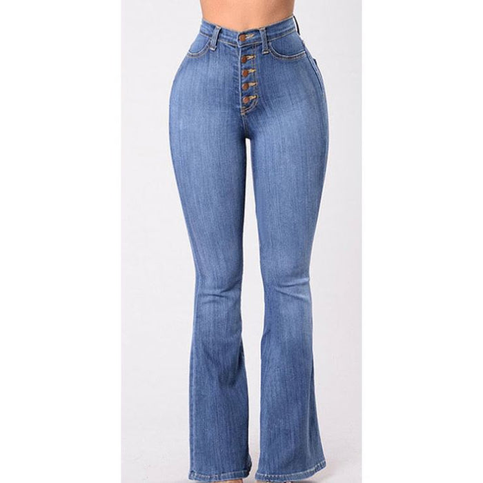 High-Waist Blue Flare Jeans