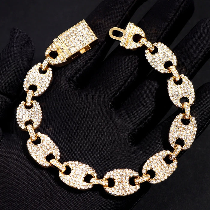 18K GOLD CZ G-LINK CHAIN