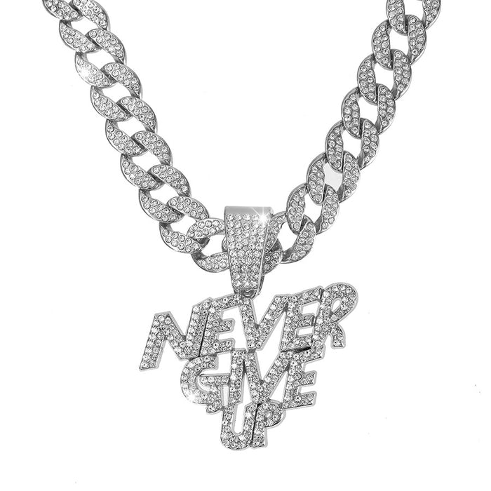 "NEVER GIVE UP" PENDANT