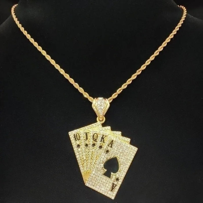 POKER CARD ICED OUT CHAIN