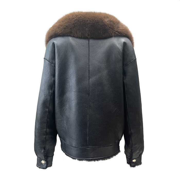 FOX FUR LEATHER JACKET