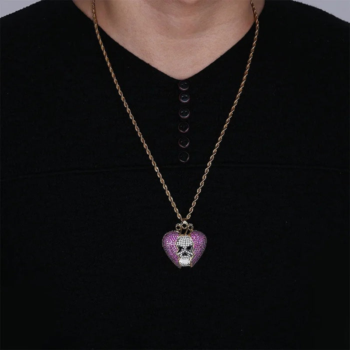 Broken Heart Skull Pendants