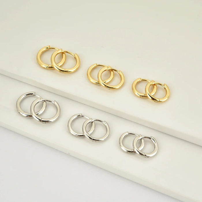 Dual-tone Silver & Gold Hoops