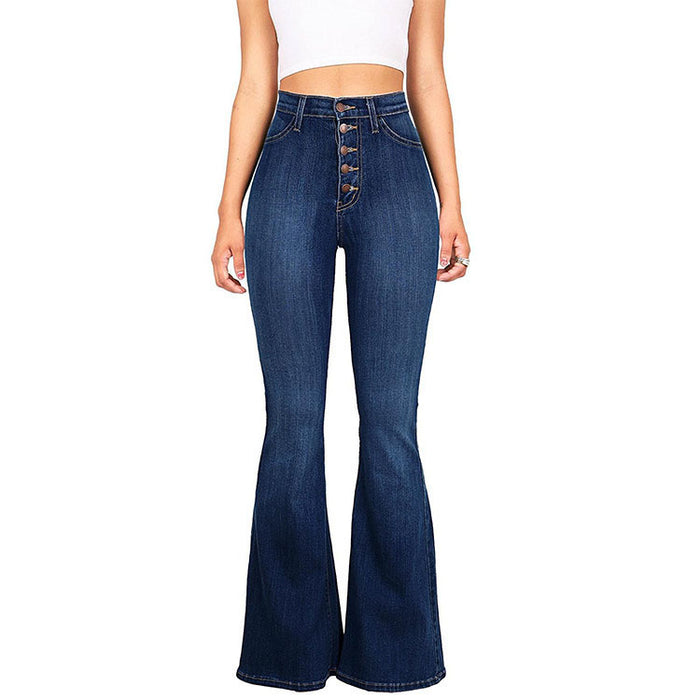 High-Waist Blue Flare Jeans