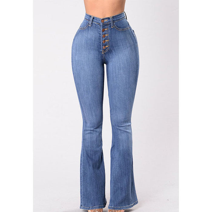 High-Waist Blue Flare Jeans