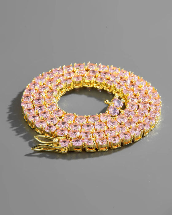 DAIMOND PINK TENNIS CHAIN