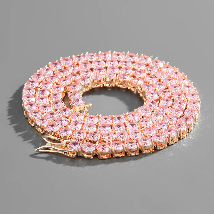 DAIMOND PINK TENNIS CHAIN