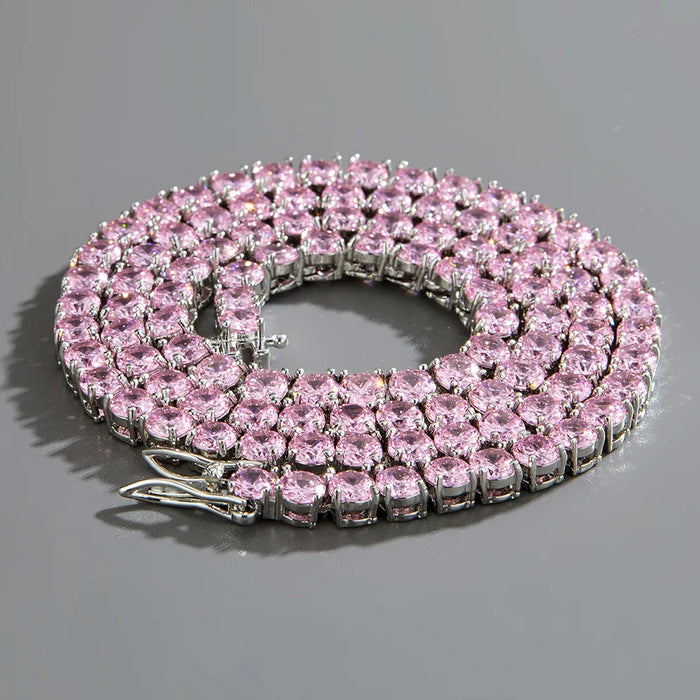 DAIMOND PINK TENNIS CHAIN