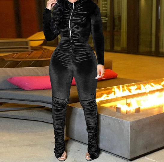 Women's Velvet Tracksuit Set