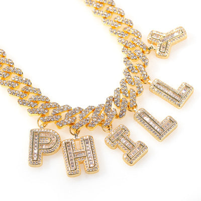 CUSTOM BAGUETTE  NAME NECKLACE