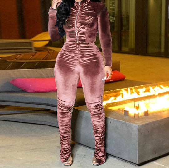 Women's Velvet Tracksuit Set