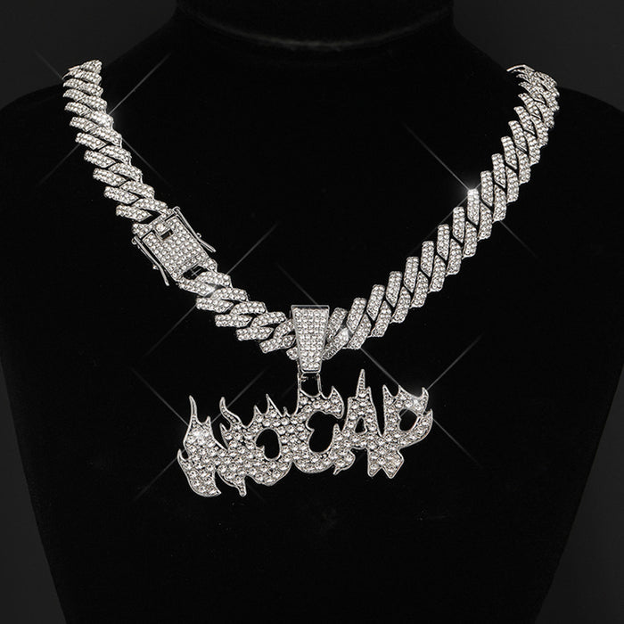 "NO CAP" FLAME LETTER NECKLACE