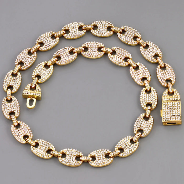 18K GOLD CZ G-LINK CHAIN