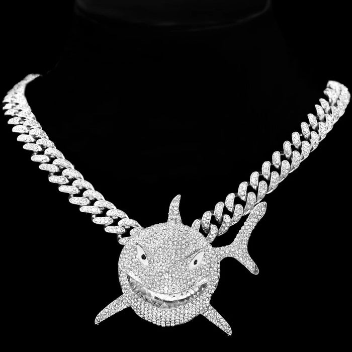 Crystal Big Shark Pendant