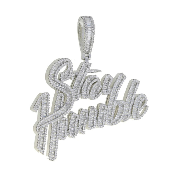 Bling Iced Out "Stay Humble" Letters Pendants