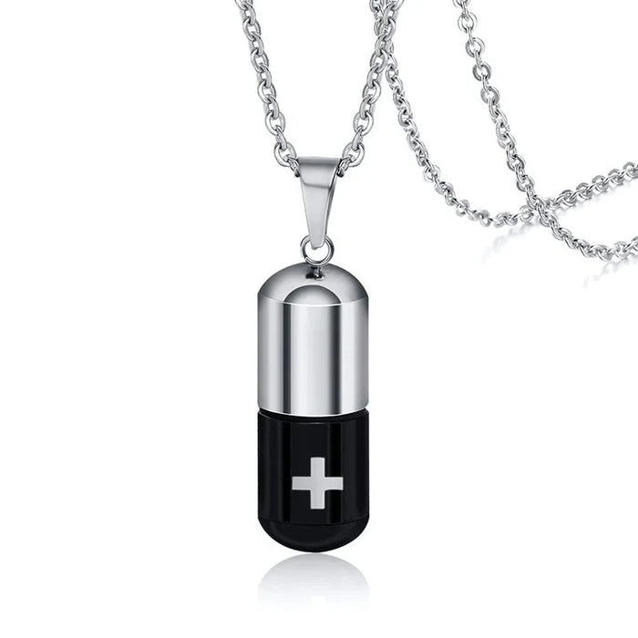 Divine Cross Pill Necklace