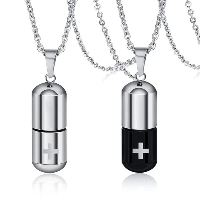 Divine Cross Pill Necklace