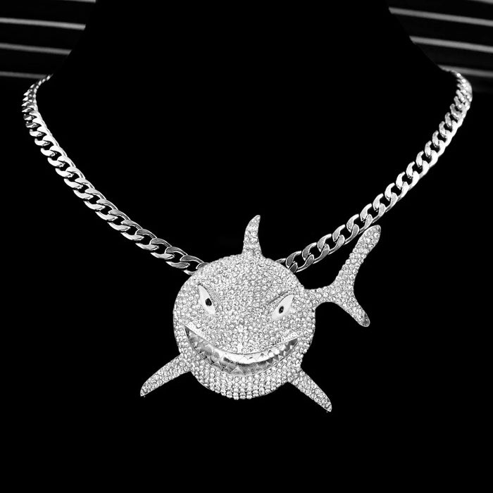 Crystal Big Shark Pendant