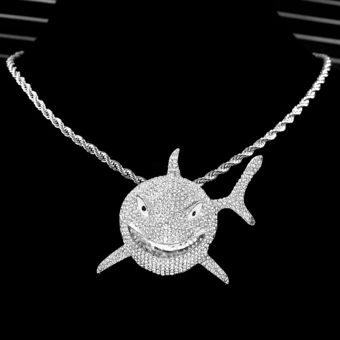 Crystal Big Shark Pendant