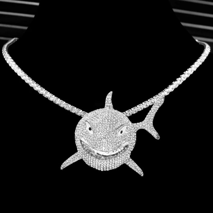 Crystal Big Shark Pendant