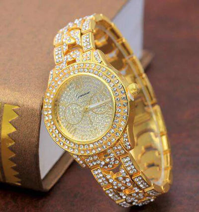 ICED CUBAN BRACELET + DIAMOND NECKLACE + WATCH BUNDLE