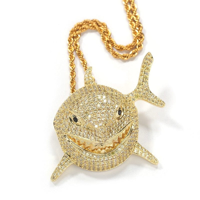 Crystal Big Shark Pendant