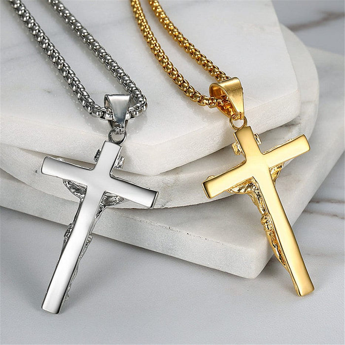 18K Gold Jesus Cross Necklace